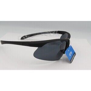 Solar Accents Men's Matte Black Dark Gray Lenses Sport Wrap 100% UV Sunglasses